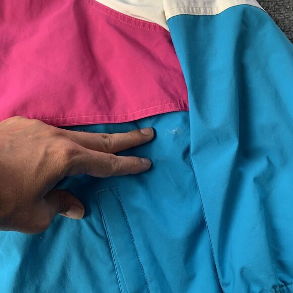 VTG Eddie Bauer A Legend ￼Women’s Jacket Full Zip Retro ￼Pink Blue White Size M - Picture 3 of 11